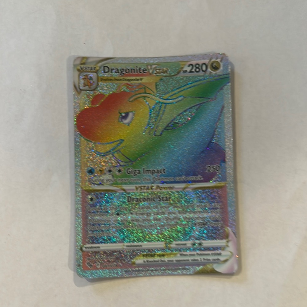 Pokemon Dragonite VSTAR Card - Rainbow Holographic